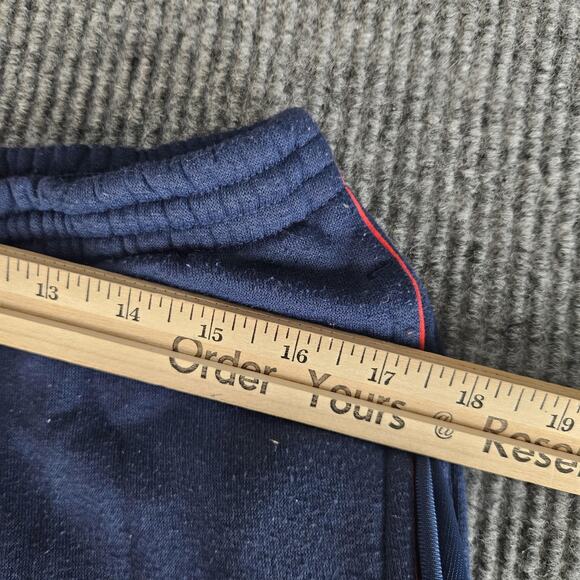 Vintage Nike Pants Mens MEDIUM Navy Fleece Track Sweatpants Zip Hem 90s - Picture 13 of 16